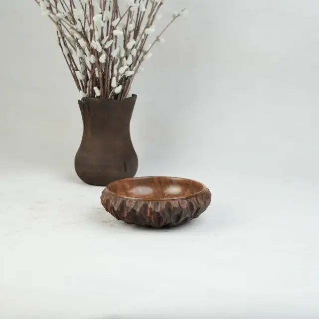 ظرف سرو پذیرایی چوب گردو یک‌تکه