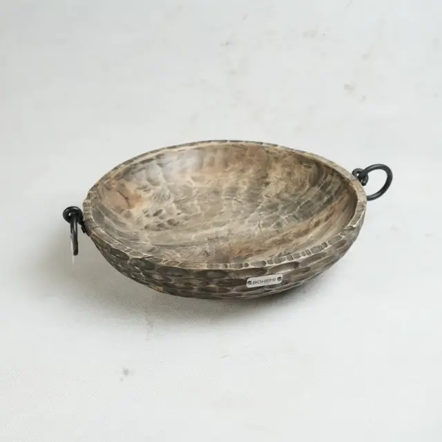 ظرف سرو پذیرایی پایه‌دار چوب گردو