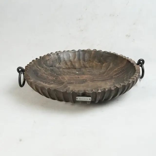 ظرف سرو پذیرایی پایه‌دار چوب گردو