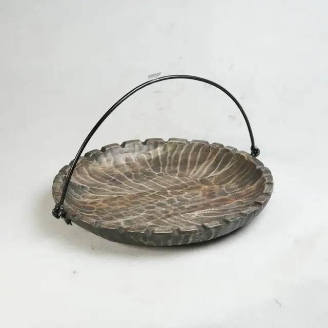 ظرف سرو پذیرایی دسته‌دار چوب گردو