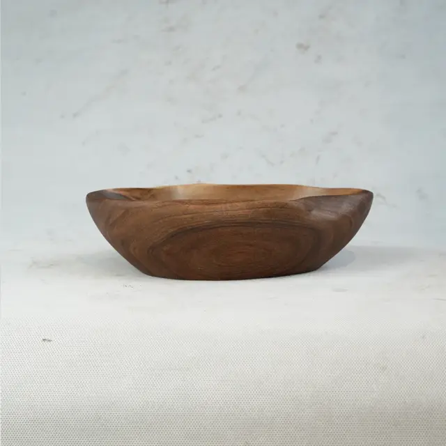 ظرف بیضی دفرمه چوب گردو