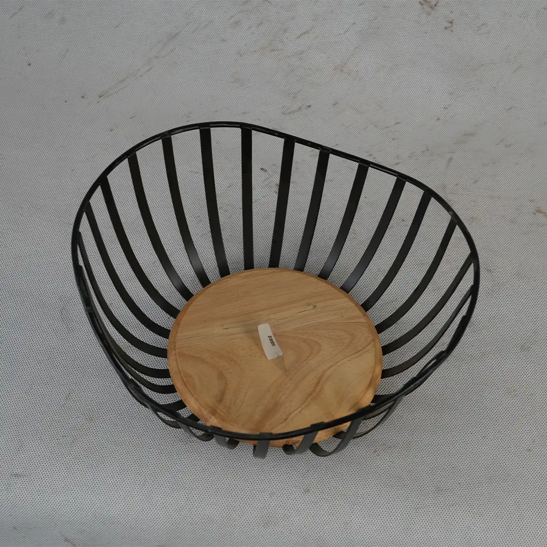 سبد میوه استیل و چوب — عکس ۲